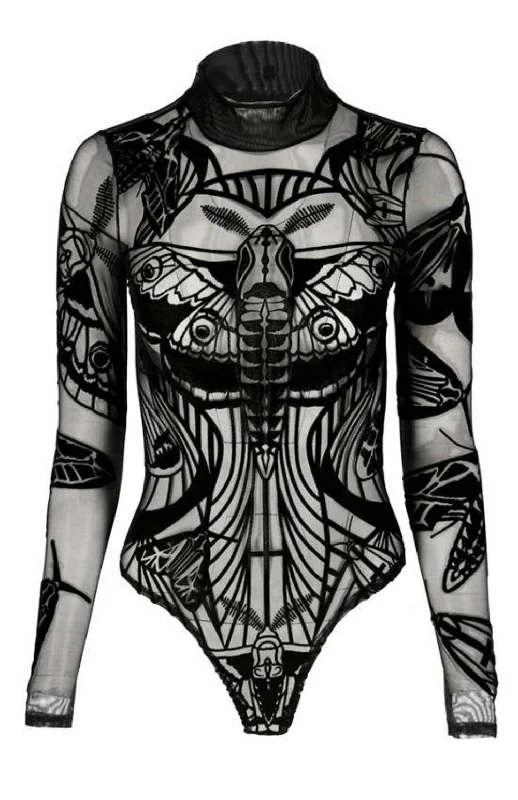 Restyle - Moths Contour mesh bodysuit